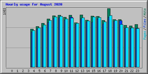 Hourly usage for August 2020